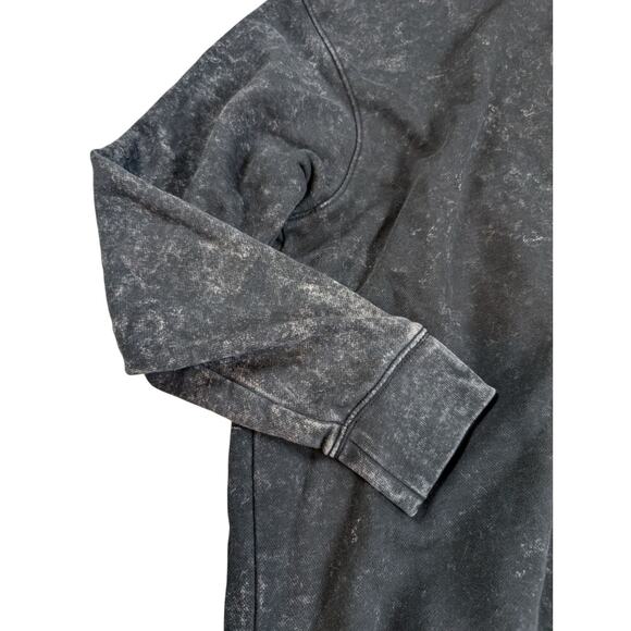Y2K Nike Acid Wash Swoosh Hoodie Black Small Pullover Unisex Embroidered Logo - Picture 3 of 8